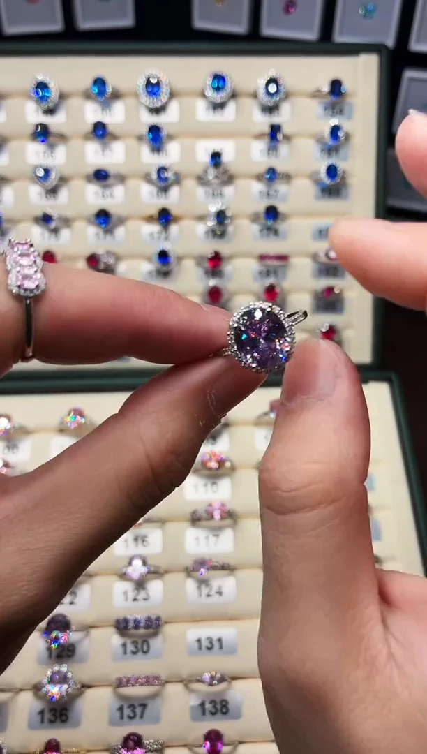 无925银轻奢紫锂色女神戒