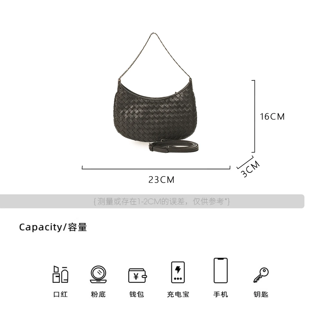 【BAONAI】真皮高定手提斜跨单肩包-BV24138-咖啡色