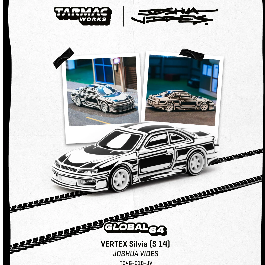 预售 TW 1:64 VERTEX Silvia S14 Designed by 漫画风合金车模型
