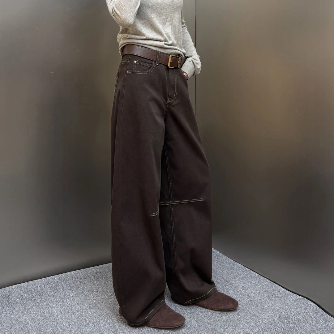 【裤博汇】89001东大门新款定制拿铁咖高腰超柔月亮裤牛仔裤