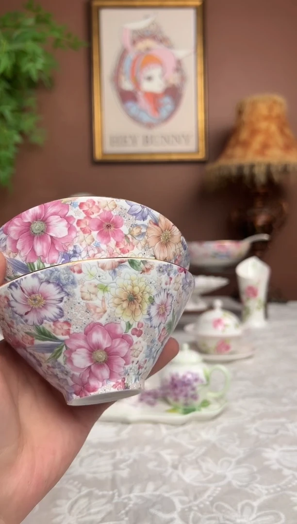 36%以上骨粉骨瓷秘密花园5英寸米饭碗2个