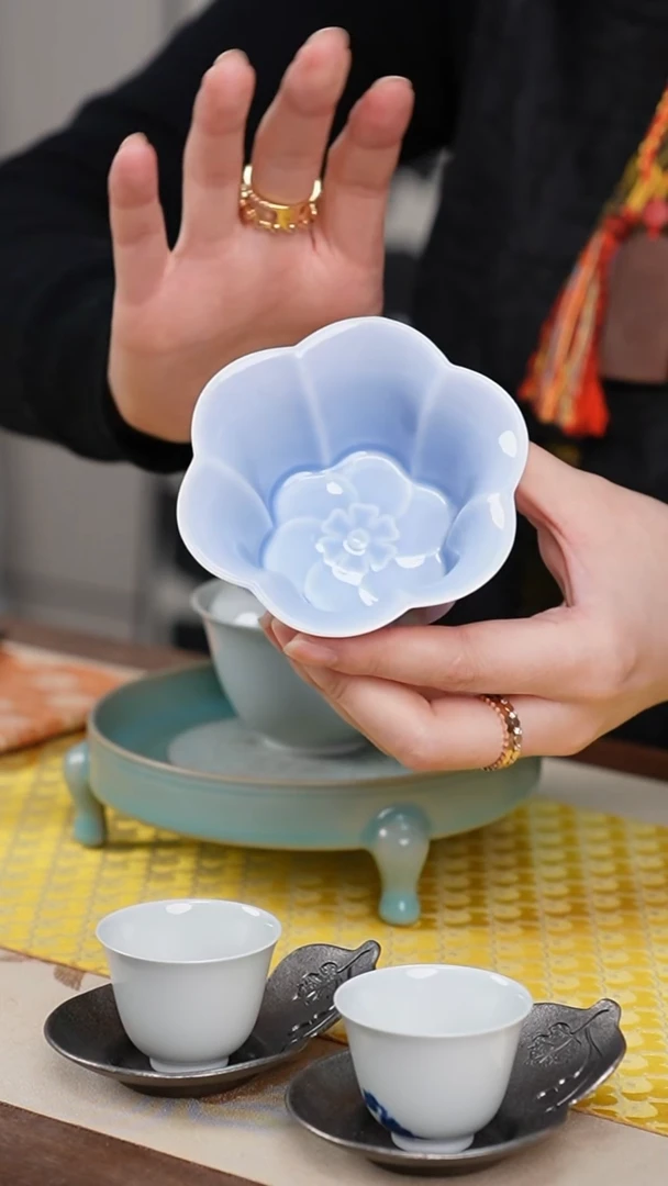 【闪购商品】樱落花口杯紫色茶具茶器