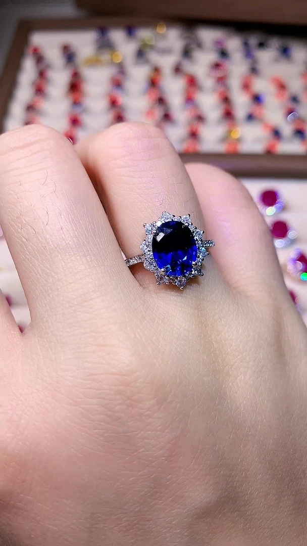 【闪购商品】蓝宝石戒指银S925镶嵌000