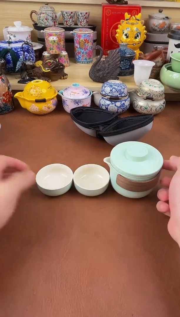 陶瓷茶具摆件旅行套组