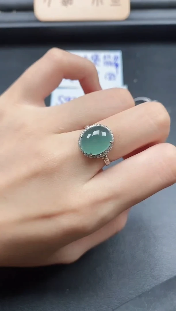 翡翠戒指银S925镶嵌51151