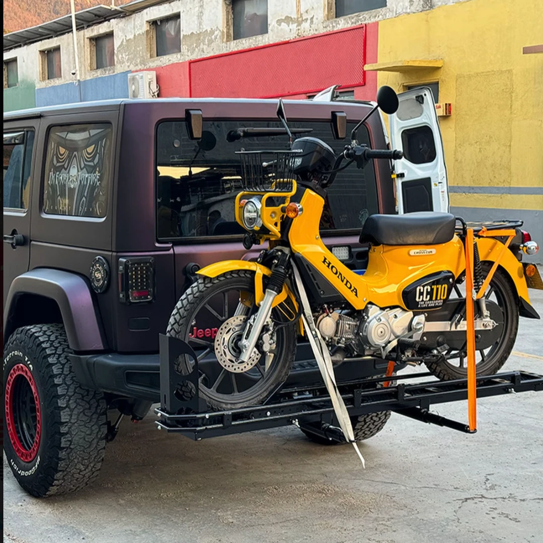 摩托车背车架 汽车后挂摩托车托架 挂车架 越野车方口通用背车架