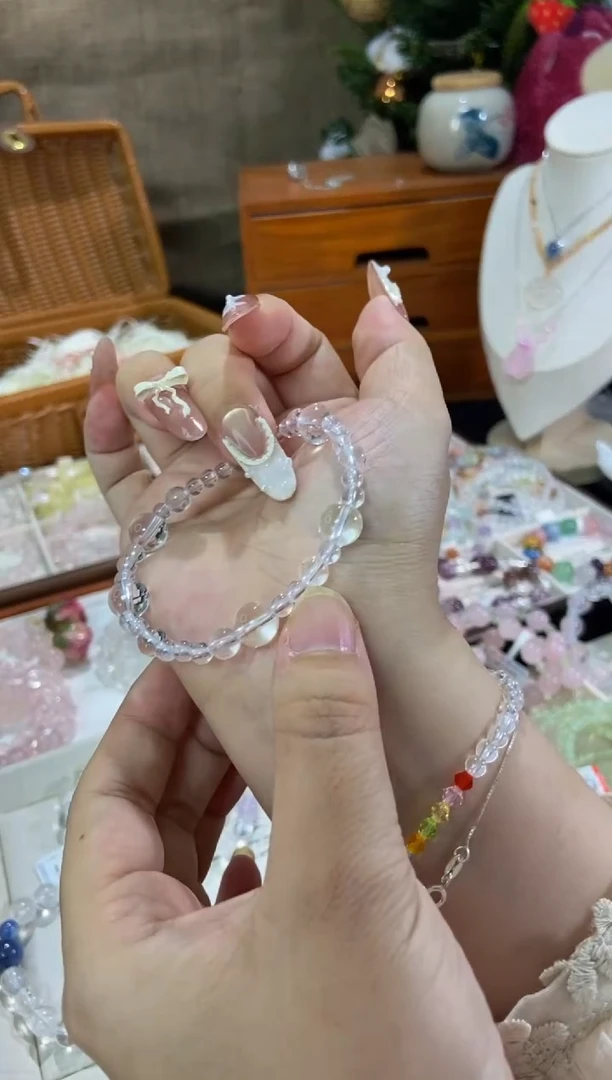水晶手链未镶嵌孤品捡漏均匀瑕疵介意勿拍