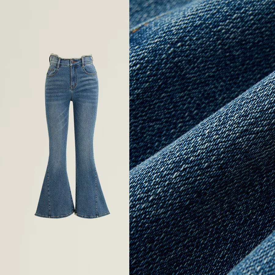 WLIN 时装工艺立体剪裁显瘦喇叭弹力牛仔裤*YKK高奢拉链*可机洗