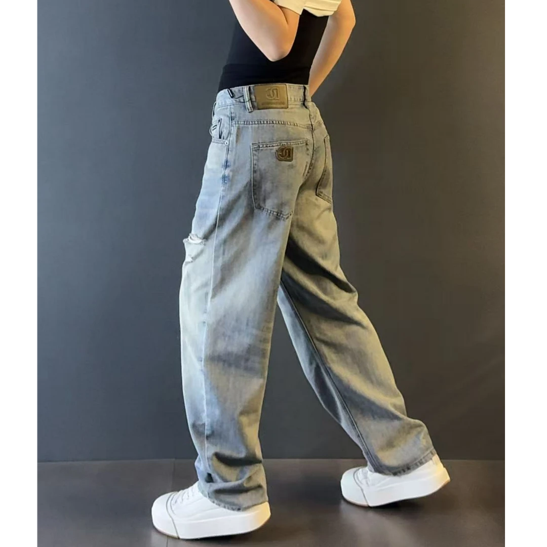 DIGARIA莱赛尔超薄重工破洞阔腿牛仔裤600-20早秋男装时尚牛仔裤