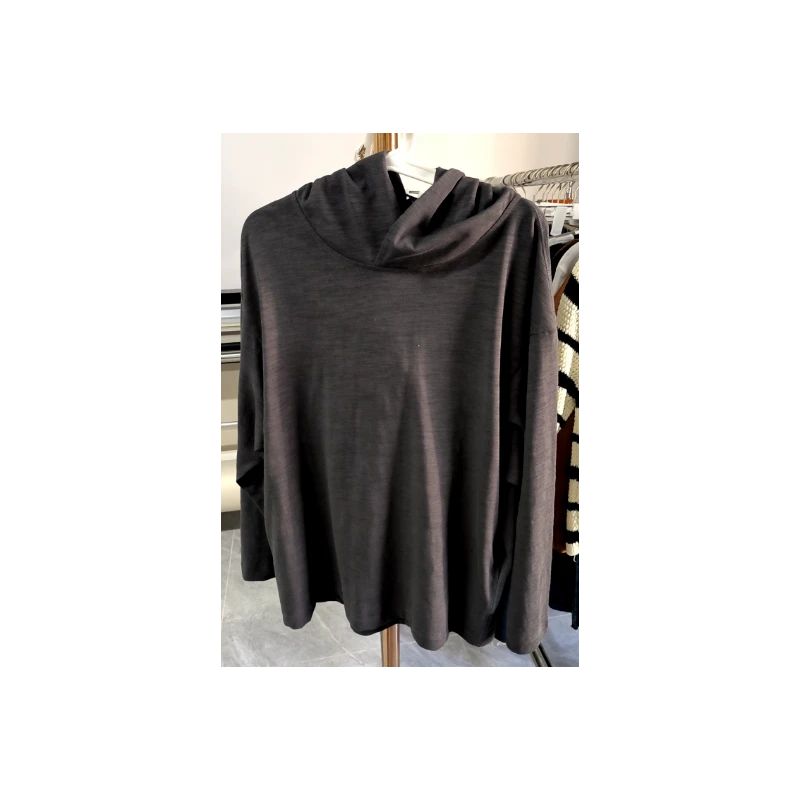 【轻竹棉韵】AMV抓绒竹节棉连帽打底休闲宽松长袖T恤WT51GLHO01