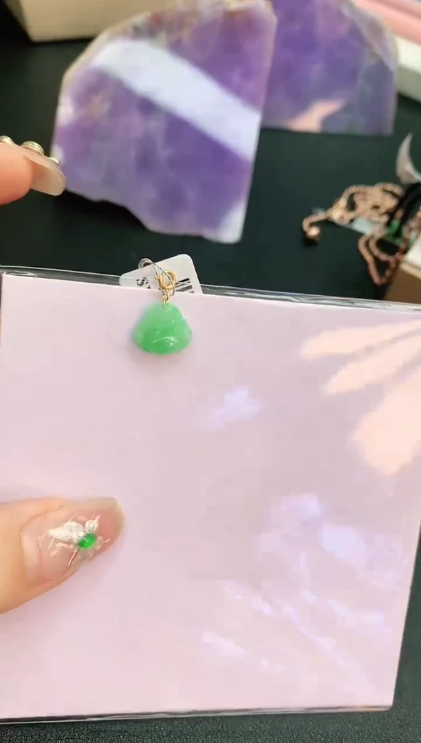 【闪购商品】翡翠颈饰18K金镶嵌赠礼盒证书 珍珍