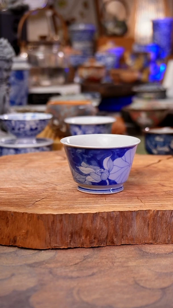 摆件陶荷花景德镇精工手绘