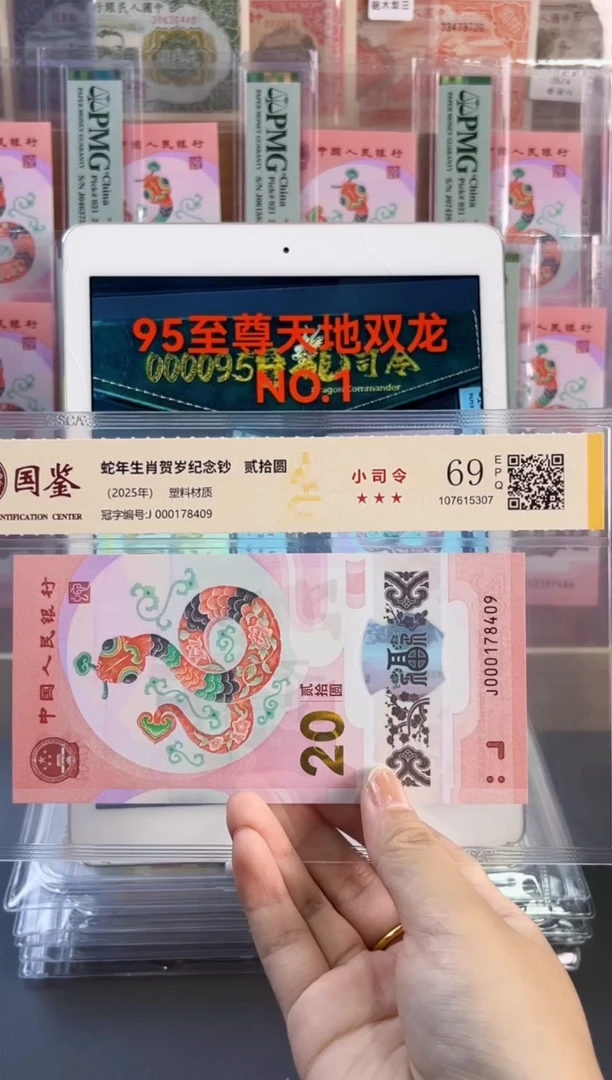 塑料蛇钞小司令 国鉴评级 69分 尾409
