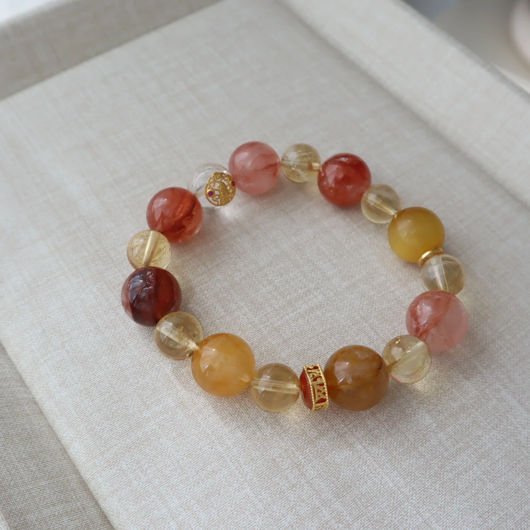 胶花水晶925银手串满堂cc