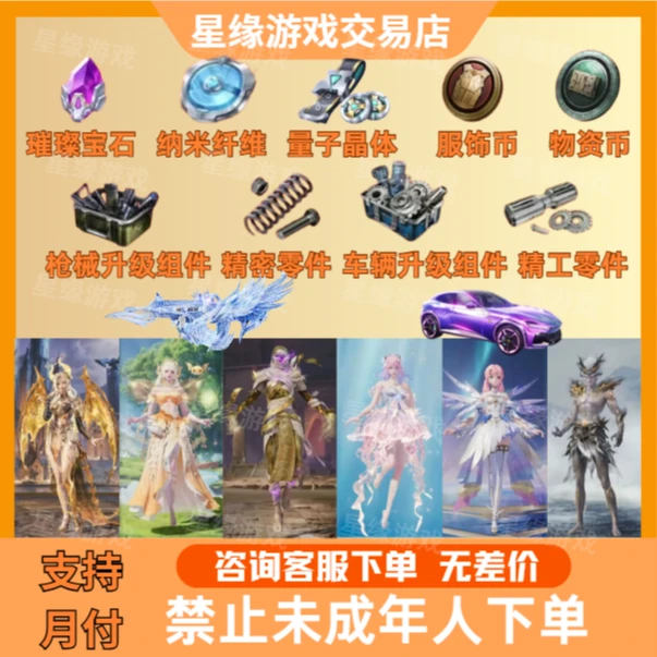 和平精英 集市 璀璨宝石 纳米纤维量子服饰币物资币礼盒沙丘之主