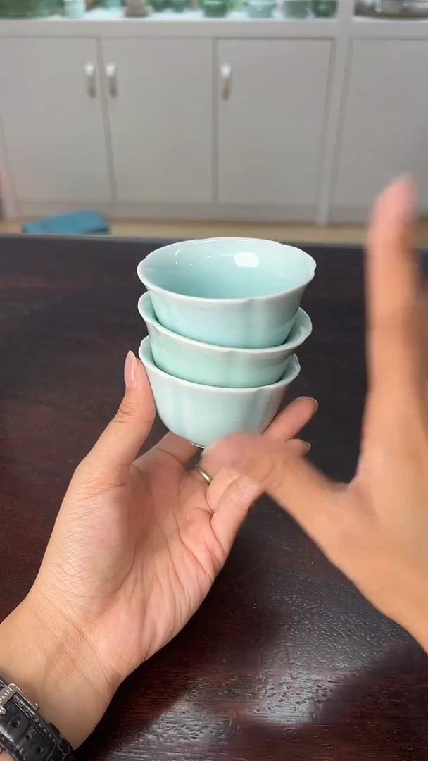 龙泉云间青瓷小米茶器