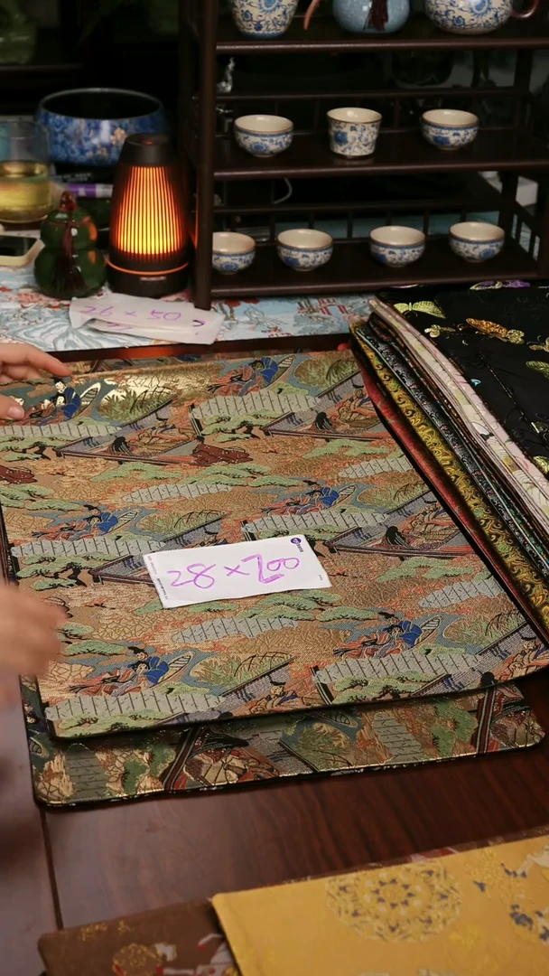 【西阵织梦浮桥单面】中国风干泡织锦茶席28*200