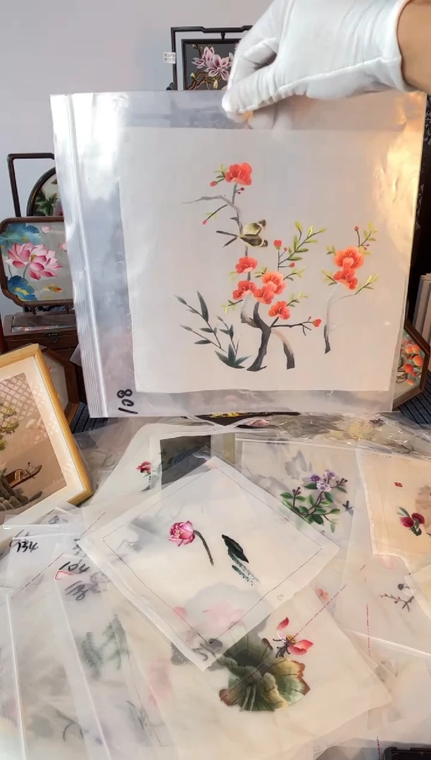 织绣纯手工苏绣双面绣绣布108