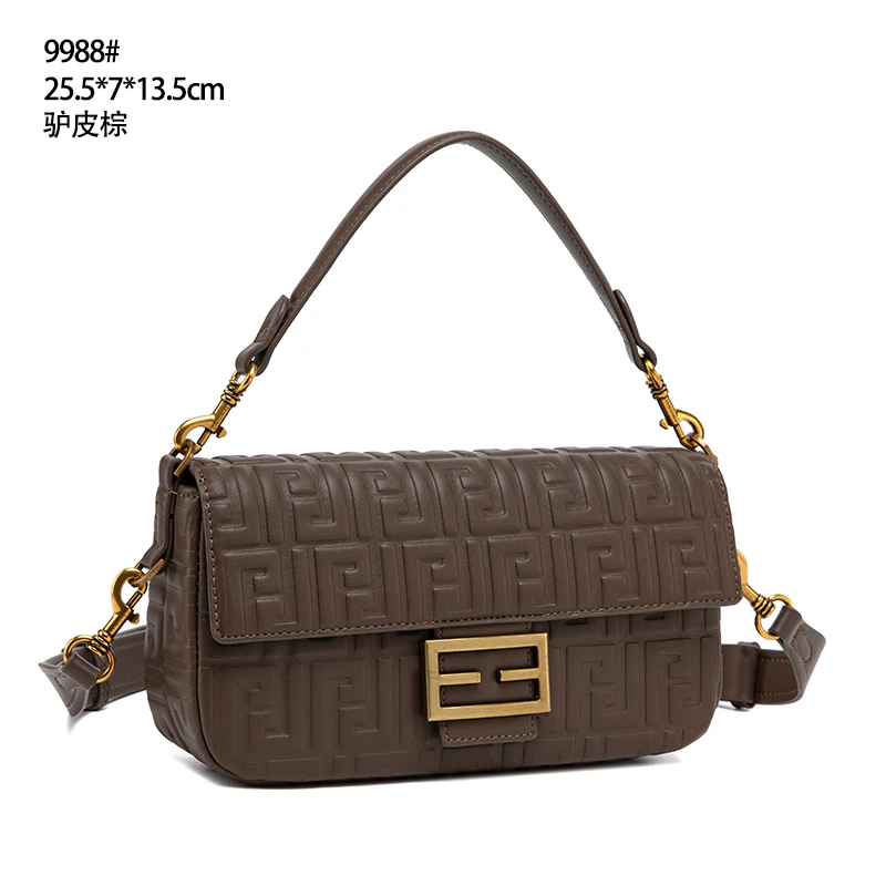 【文文甄选】QYX-9988-驴皮棕 女士包包潮流美式度假风休闲夏季