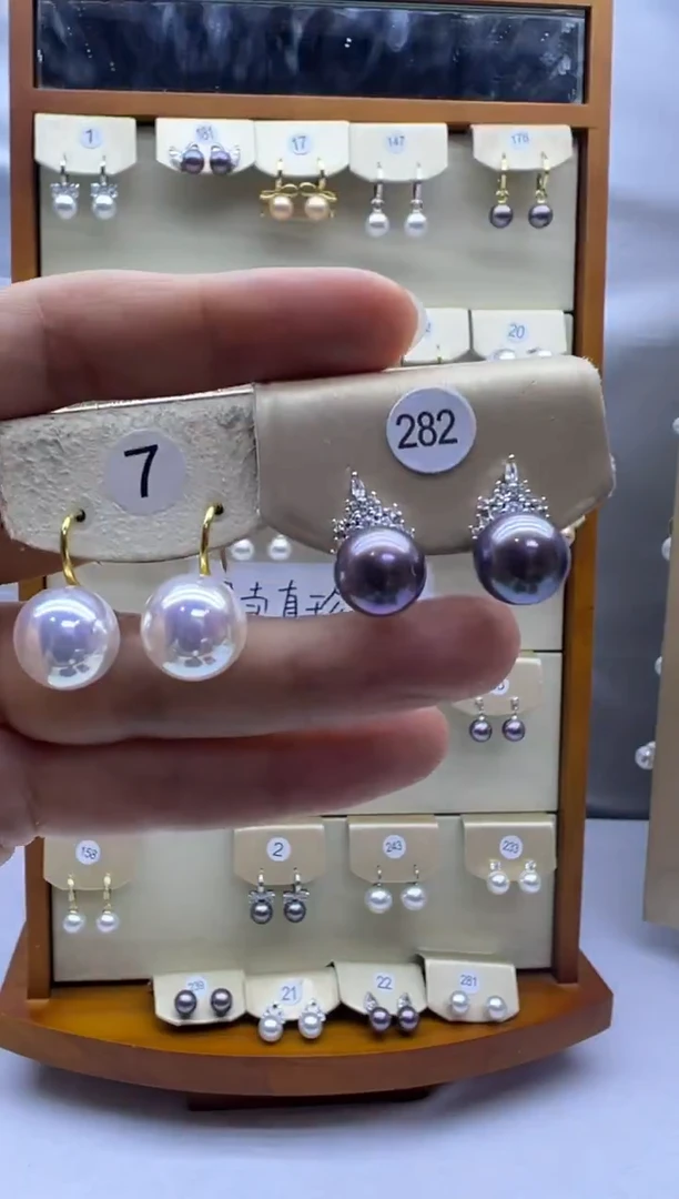 未镶嵌耳饰淡水珍珠7+282