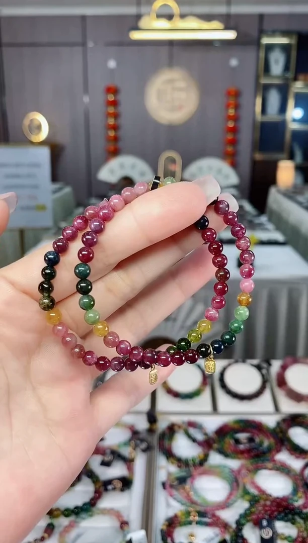 老矿碧玺单圈手串5mm+未镶嵌碧玺多样性发一条hon