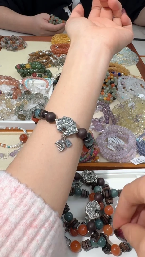 【闪购商品】翡翠手链未镶嵌B025翡翠木头盘珠款