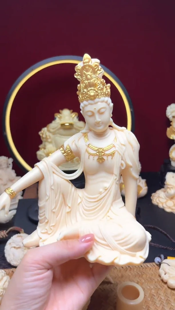 自在观音 象牙果 摆件