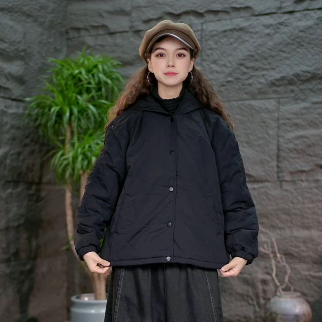 【连帽加厚棉服】百搭冬季棉衣女大码宽松设计感保暖休闲外套