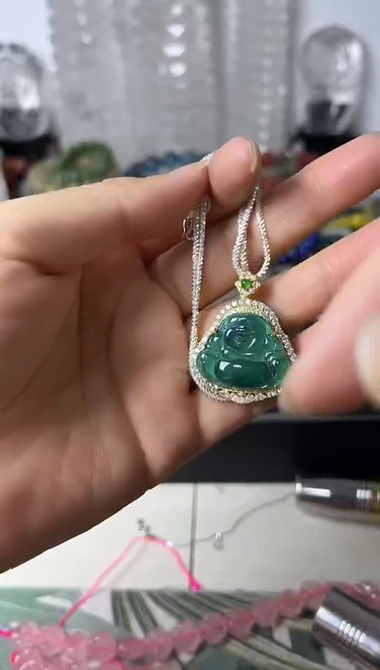 【闪购商品】翡翠颈饰银S925镶嵌21矿坑付5次