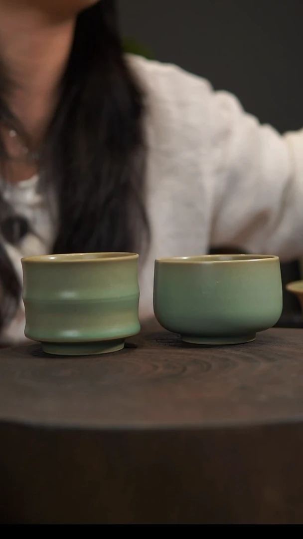 杯子林*贤竹节+禅定杯 汝州原产地  原矿老釉