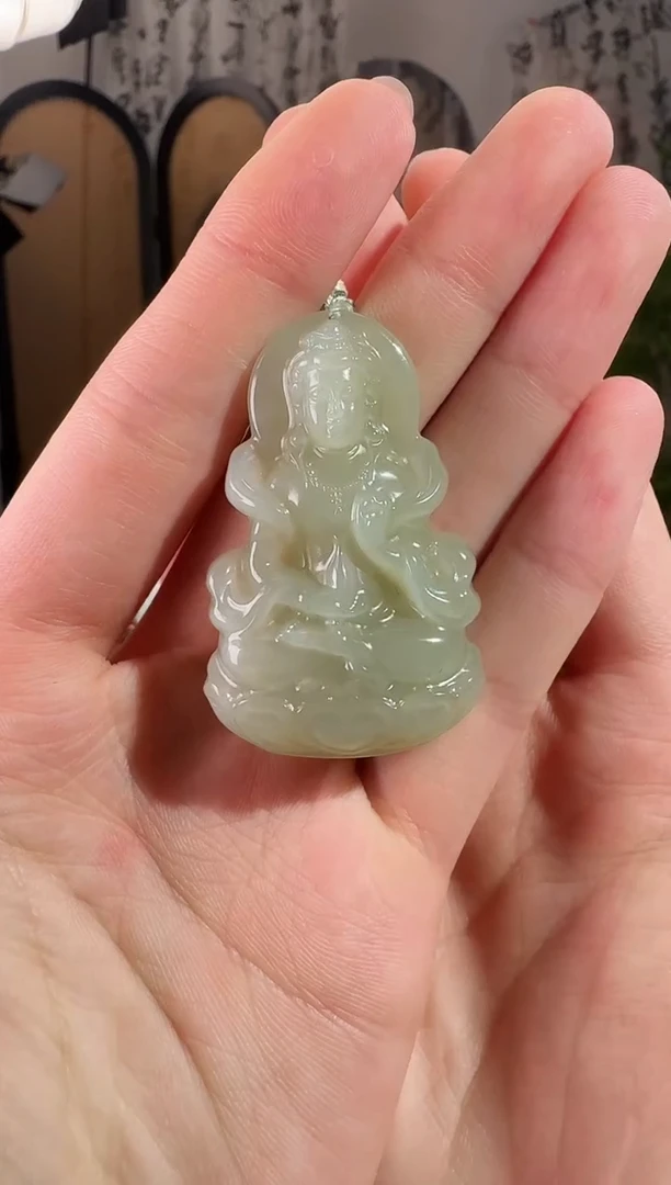 颈饰未镶嵌和田玉观音 15