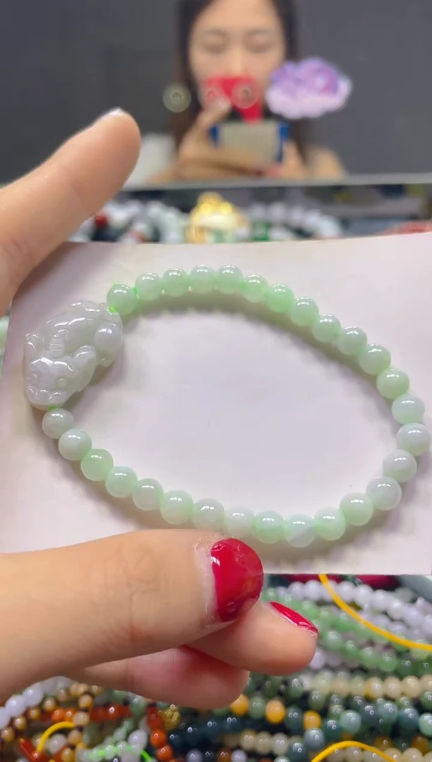 颈饰未镶嵌翡翠6MM/L/翡翠A货，一件也是批发价