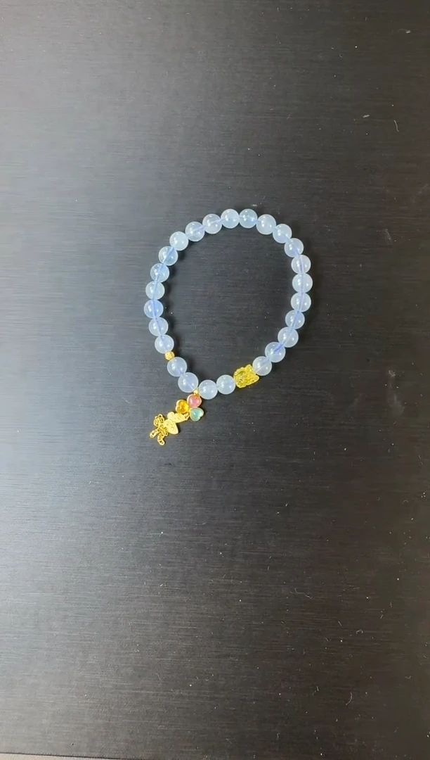 未镶嵌手链海蓝宝石s45 海蓝宝手链6mm+