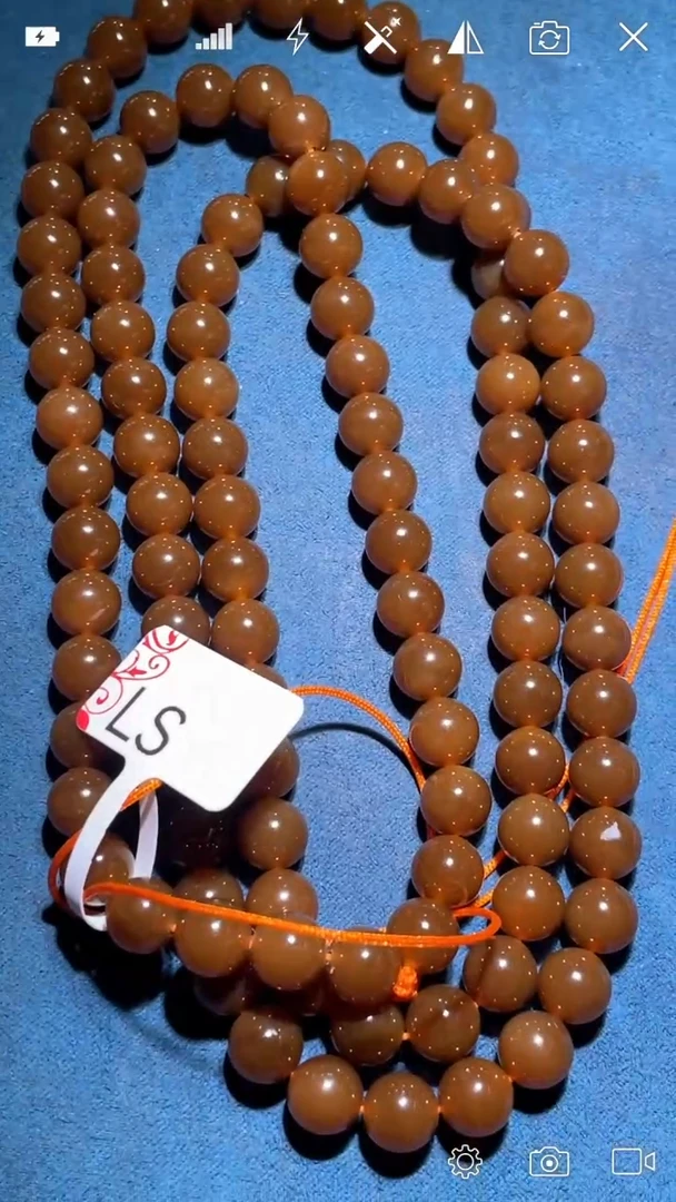 未镶嵌和田玉挂件LS     金糖珠链108卡8mm