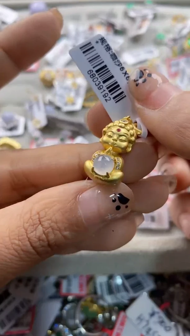 银S925镶嵌戒指翡翠10 10 10  2