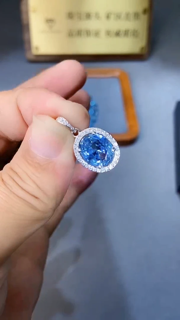 【闪购商品】海蓝宝石颈饰银S925镶嵌354