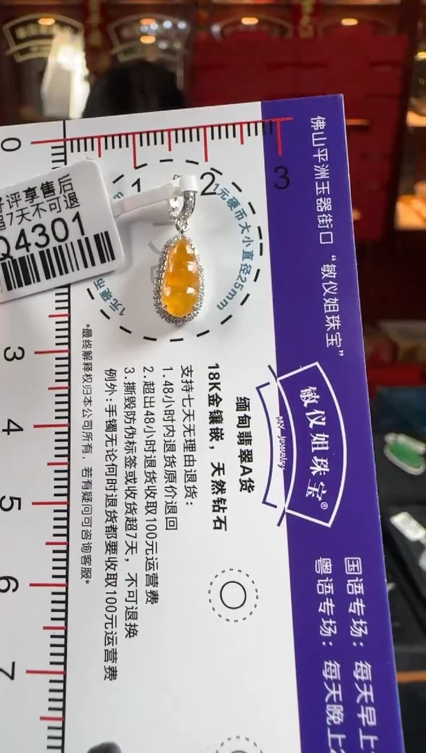 翡翠18K金镶嵌颈饰QQ4301豆豆（活动扣头