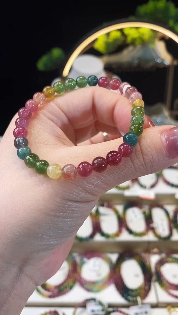 【闪购商品】碧玺手链未镶嵌G2460-1素圈颜色微差