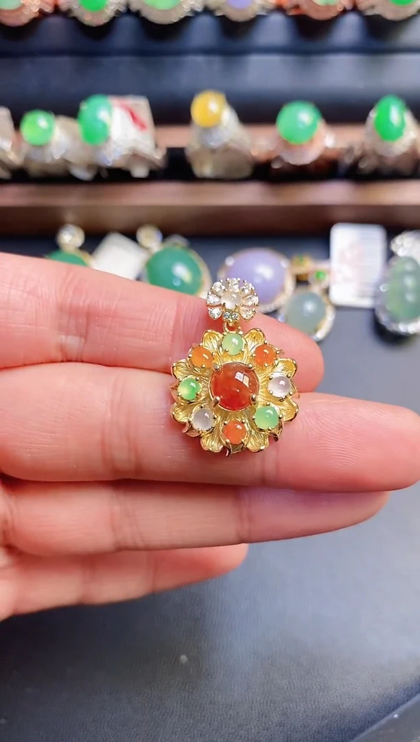 银S925镶嵌戒指翡翠天然