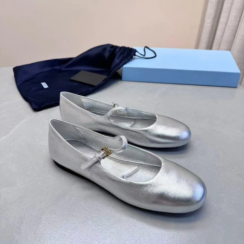 宝丫轻奢  女式复古优雅百搭平底芭蕾单鞋B9698