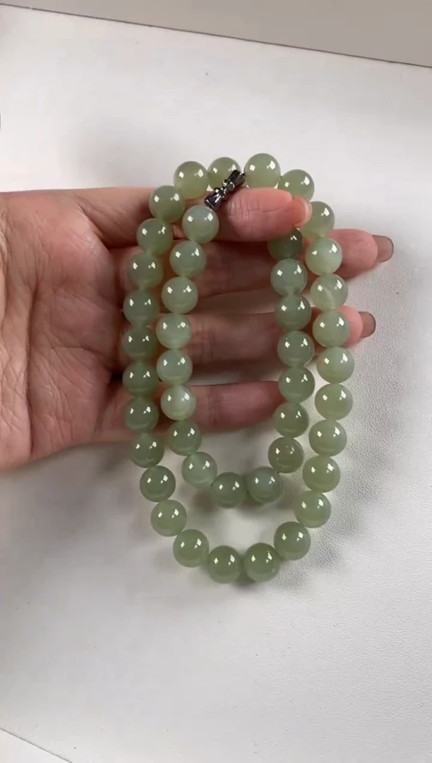 项链未镶嵌和田玉圆珠妈妈链