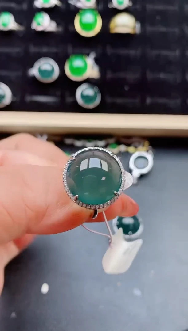 【闪购商品】翡翠戒指银S925镶嵌12121
