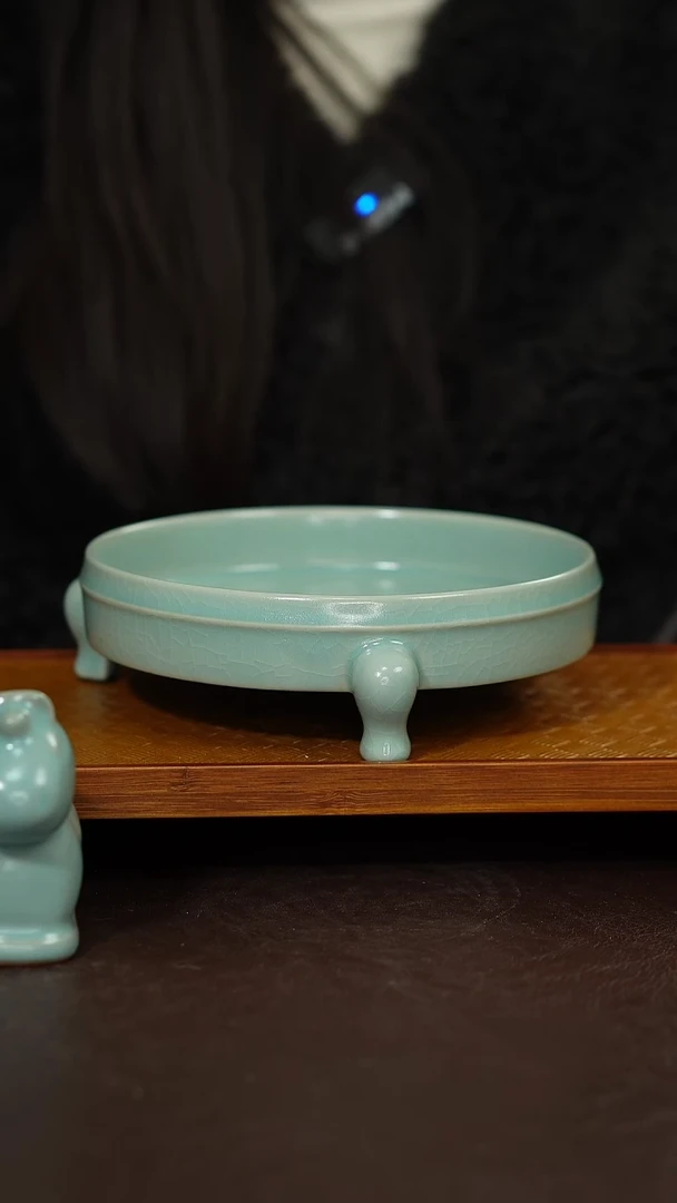 摆件陶原矿原釉汝宋汝瓷