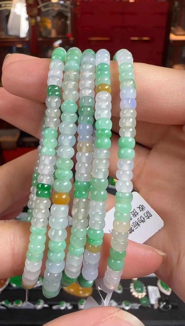 未镶嵌手串翡翠HA算盘珠手串多样性发一