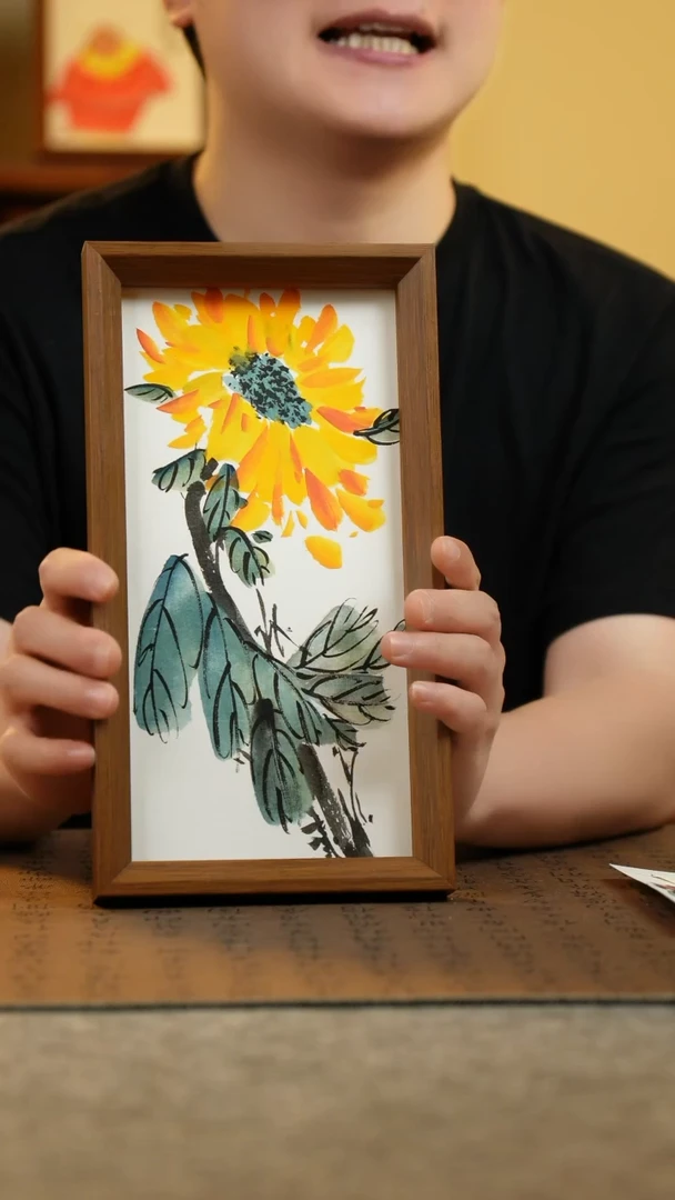 国画15*27.5纯手绘国风国画摆台