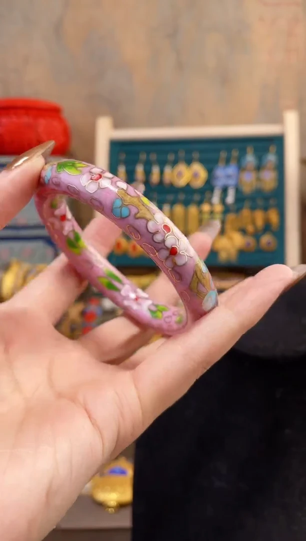 【闪购商品】非遗景泰蓝镯子粉色