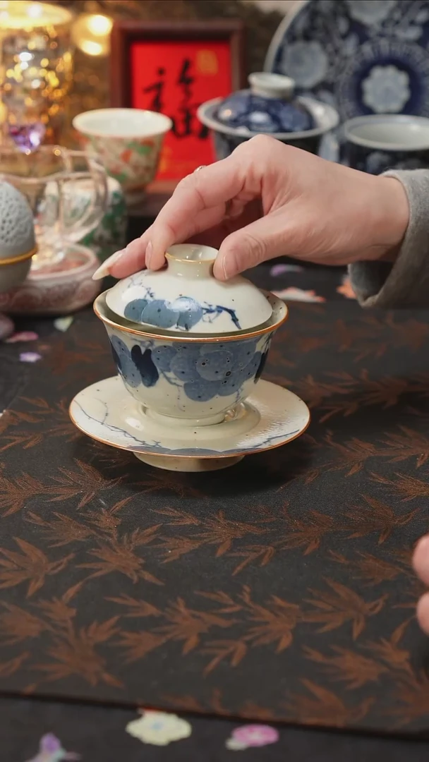 杯景德镇陶瓷杯碗柴烧多人