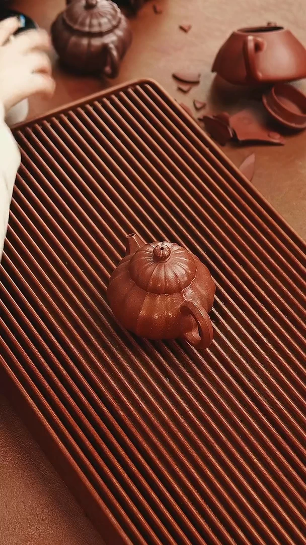 茶杯紫砂精工筋纹文旦701