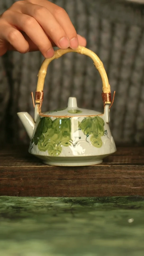 陶瓷青诗集手工手绘瓷器