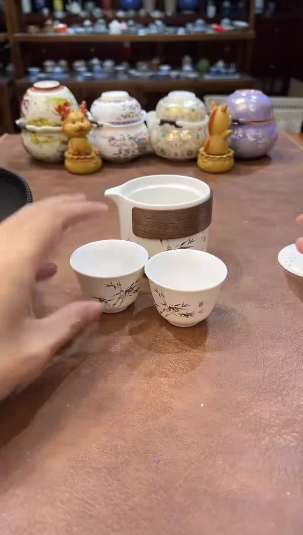 真的很便宜超好看会开片的旅行茶具